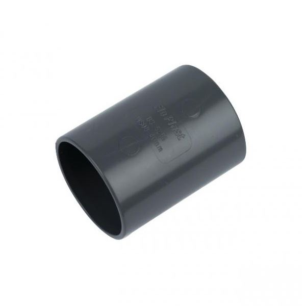 Solvent Weld Straight Connector Grey