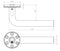 Radium Door Handle on Rose Grade Polished Stainless Steel JPS304