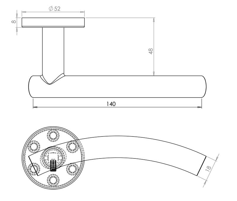 Arched Lever On Rose JSS407 Grade 304