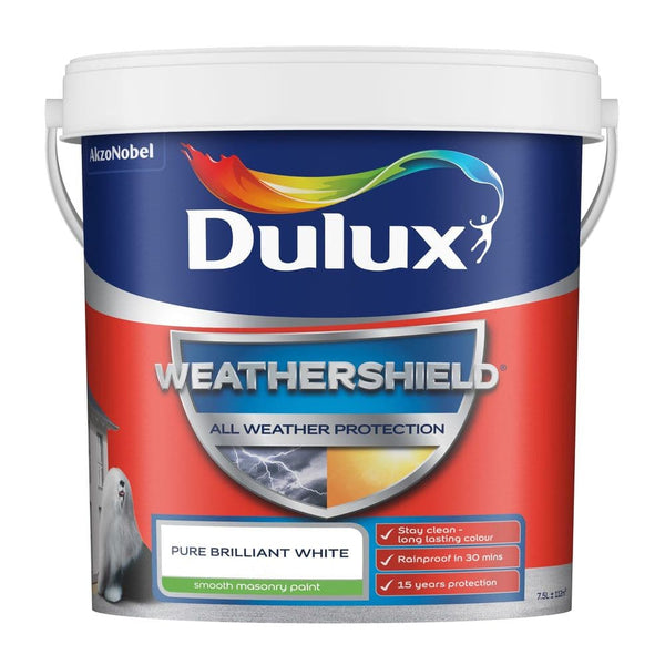 Dulux Weathershield Smooth Masonry Pure Brilliant White 7.5L