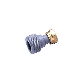 Pushfit Straight Tap Connector Grey 15mm