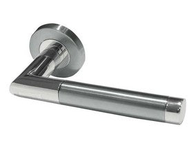 Cambrio Lever Door Handle on Round Rose Plate  JSSPS701