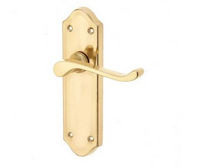 Frelan Sherborne Door Handle - Polished Brass Lever Latch