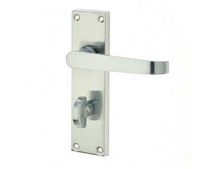 Frelan Hardware Victorian Straight Satin Chrome Bathroom Lever on Long