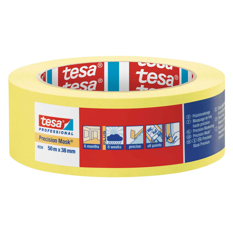 Tesa Professional 4334 Precision Masking Tape Yellow 38mm x 50m