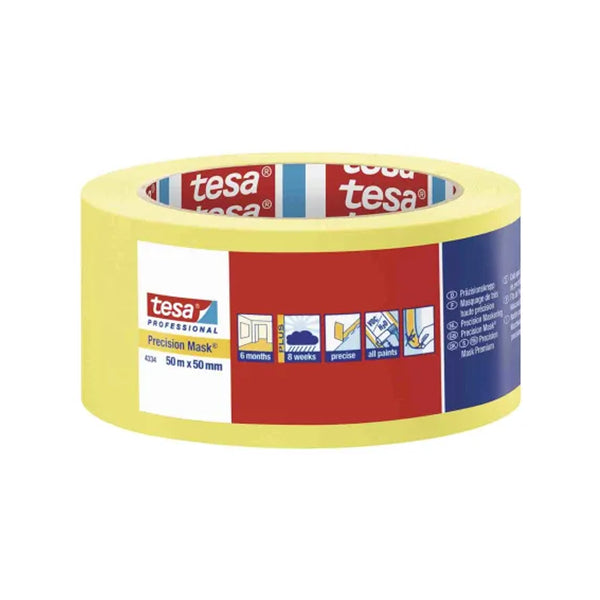 Tesa Professional 4334 Precision Masking Tape Yellow 50mm x 50m