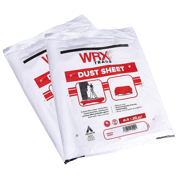 WRX Trade Dust Sheet 4m x 5m = 20m2 - PACK OF 2